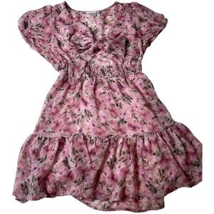 Floral Pink Kids Dress Size Small Feminine Pastel tones Summer dress Coquette